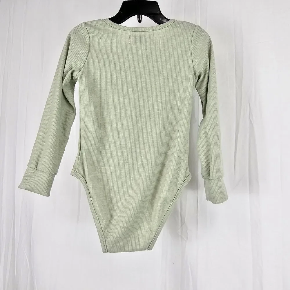 SweetHoney Toddler Girls Size 4T Light Green Ribbed Bodysuit